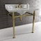 Kingston Brass KVPB36MOQ7 36-Inch Carrara Marble Console Sink, Marble White/Brushed Brass KVPB36MOQ7 - alternate 2